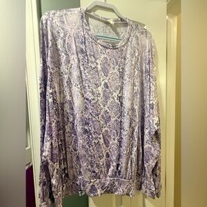 Elegant Purple Snake Print Women's Top